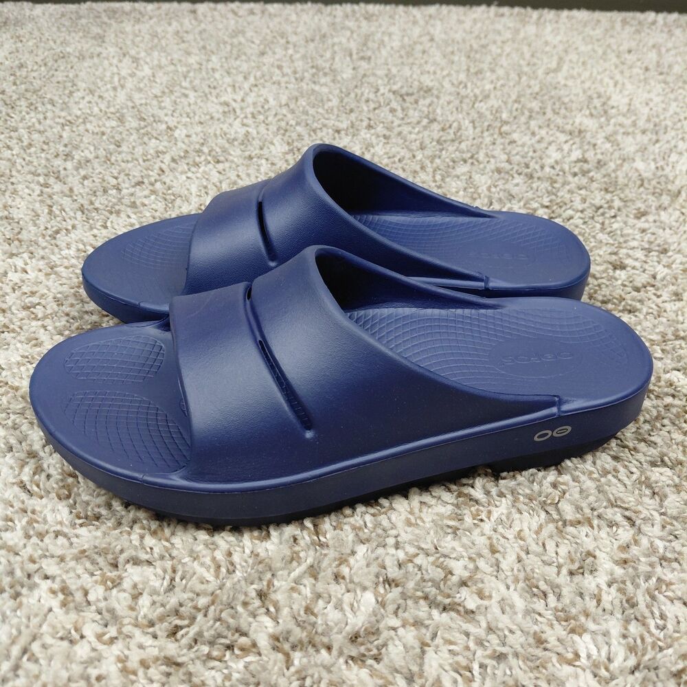 OOFOS OOahh Sports Recovery Slides Sandals Slip On Men's 9 Women's 11 Blue
